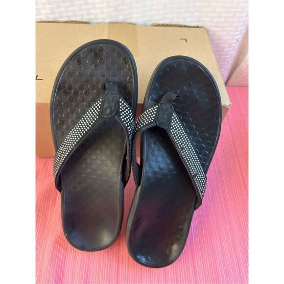 Vionic flip flop sandals size 9 bling straps missing a few - Picture 3 of 6